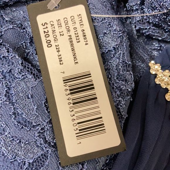 Onyx Nite Blue Lace Gown Size 12 NWT - Picture 6 of 8